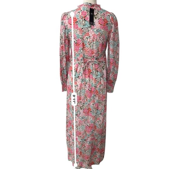 M&S Collection Floral Long  Maxi Long Sleeve Cottage Prairie Dress Size 8‎ - Picture 8 of 11